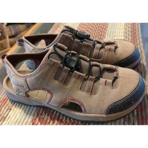 LL Bean Explorer Men's Size 10 M Closed Toe Hiking Fishing Sandals Tan Brown